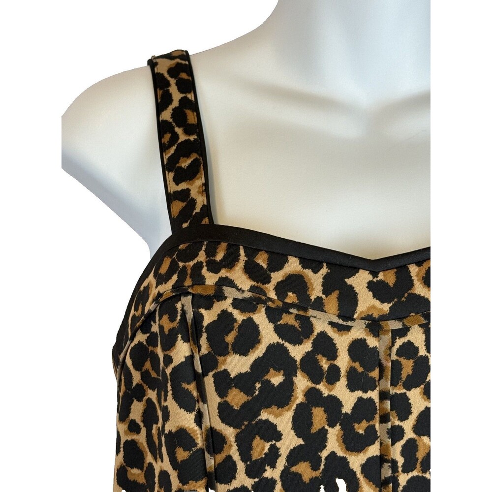 WHBK White House Black Market Leopard Bustier 6 Peplum Zipper Back Strapless - Picture 2 of 16